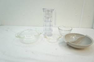 Bowls, casserole dish, pitcher and tumblers