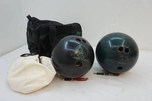 Bowling balls and bag