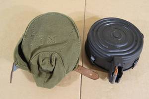 lot 61 image: 7.62 x 39 Drum Magazine and Ammo