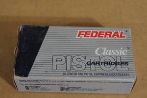 lot 82 image: 50 Federal Classic 9mm Luger 124 Gr FMJ Ammo