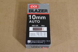 lot 106 image: 50 CCI Blazer 10mm Auto 200 Gr TMJ Ammo