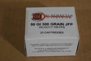 lot 114 image: 20 Guncrafter .50 GI 300 Gr JFP Ammo