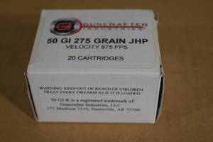 lot 115 image: 20 Guncrafter .50 GI 275 Gr JHP Ammo