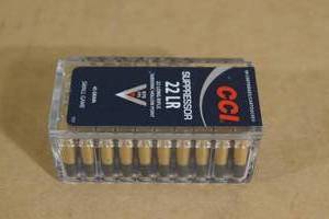 lot 175 image: 50 CCI Suppressor .22 LR 45 Gr Subsonic HP Ammo