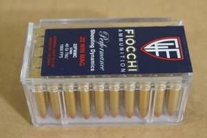 lot 176 image: 50 Fiocchi .22 Win Mag 40 Gr TMJ Ammo