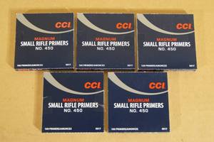 lot 215 image: 500 CCI No 450 Magnum Small Rifle Primers