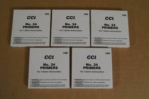 lot 219 image: 500 CCI No 34 Primers - For 7.62mm Ammunition