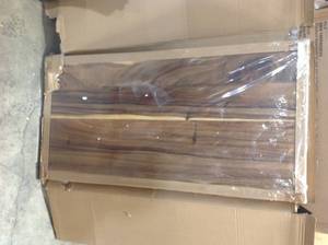 Hardwood Reflections Acacia 4 ft. L x 25 in. D x 1.5 in. T Butcher Block Countertop in Mineral Oil Stain with Live Edge see pictures