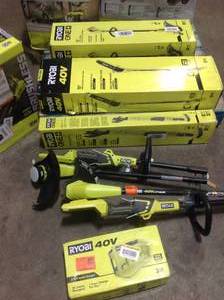 Pallet with assorted Ryobi Tools various types and conditions open box customer returns