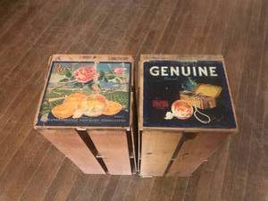 lot 15 image: Pair of Wood Fruit Boxes