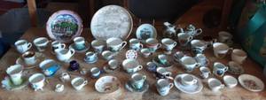 Collection Of Souvenir Tea Cups & Miniatures