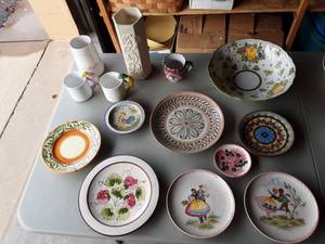 Lot Of Vintage Pottery & Hand Painted Dishwares (Haegar, Italy, W. Germany, Others)