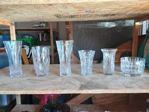 6-Crystal Vases