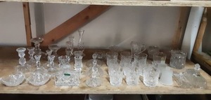 Large Assortment Of Crystal Vases, Candle Holders, Lo-Balls, Candy Dishes, Misc