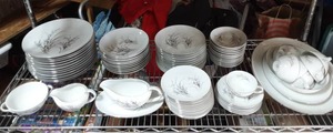 Pink & Grey Floral Fine China-Eleanor