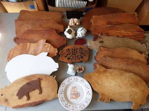 Collection Of Pigs & Hogs-Cutting Boards & Decor
