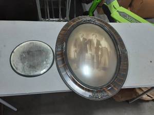 25 Oval Frame  Convex Glass & 1-Bevelled Edge Round Mirror