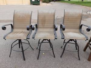 3-Hampton Bay Swivel Patio Chairs