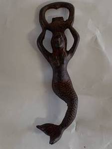Cast Iron Mermaid Bottle Opener 6 �� Long