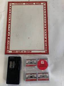 Vintage Transogram School Slate & Sony Micro Recorder & Tapes