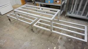 lot 65 image: Three Metal Food Storage Shelves  (Keep The Food Off The Floor And Keep The Health Department Happy)