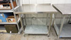 lot 67 image: Stainless Steel Counter On Legs For Food Preparation, Etc.