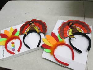 2 Thanksgiving turkey headbands and...