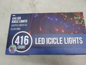 1 box 416 led icicle lights, tested...