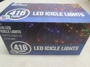 1 box 416 led icicle lights, tested...