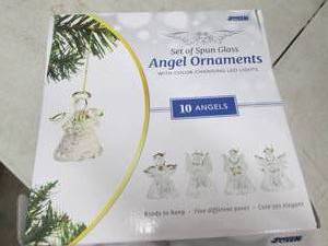 10 piece Spun glass angel ornaments...