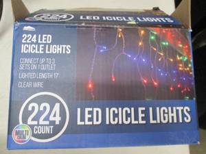 224 LED Icicle light string, multi ...