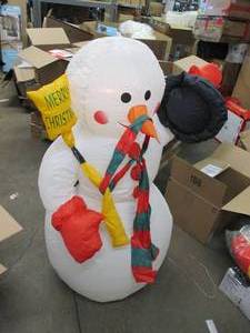 4 foot inflatable snowman, powers o...