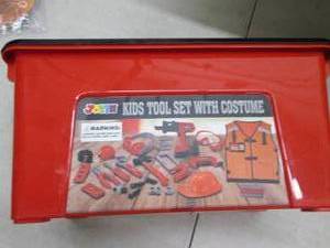 Kids tools with costume, open box...