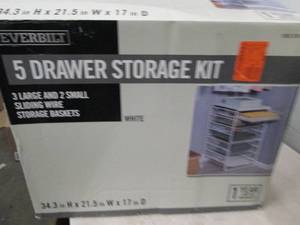 everbuilt 5 drawer storage kit open...