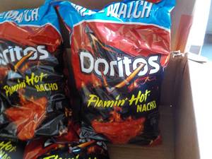4 - 18 oz Bags Doritos Flamin Hot N...