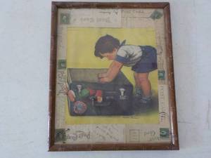 Vintage Framed Picture with 1908 Po...