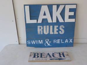 Wood Lake and Beach Wall Dcor 25 ...