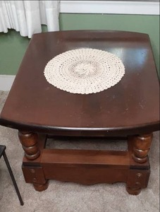 lot 54 image: Vintage Wood SideEnd Table with Sl...