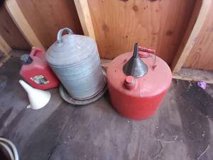 lot 33 image: Vintage Feeder Can, Vintage Gas Can...