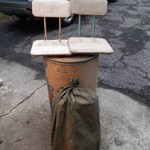 lot 124 image: (2) Vintage Fold-up Stadium style s...