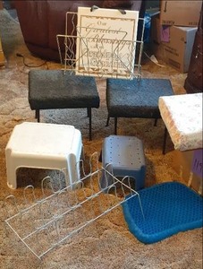 lot 205 image: (2) Matching Foot Stools, Newspaper...