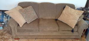 lot 212 image: Large Couch With Pillows 85 x 38 ...