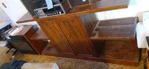 lot 230 image: Vintage Solid Wood Display Cabinet ...