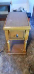 lot 231 image: Wood Side Table 22 X 13  33...
