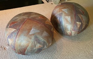 Two Ottoman Contemporary Poofs by Bernhardt
