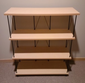 Blonde Wood Bookshelf w Metal Accents