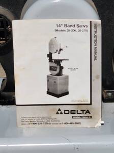 Delta 14  Band Saw On a Rolling Cart