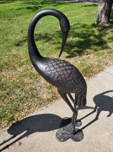 Pair of Metal Crane Birds Yard Decor