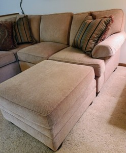 Lovely Upholstered Taupe Sectional