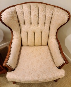 Vintage Cream Upholstered Armchair